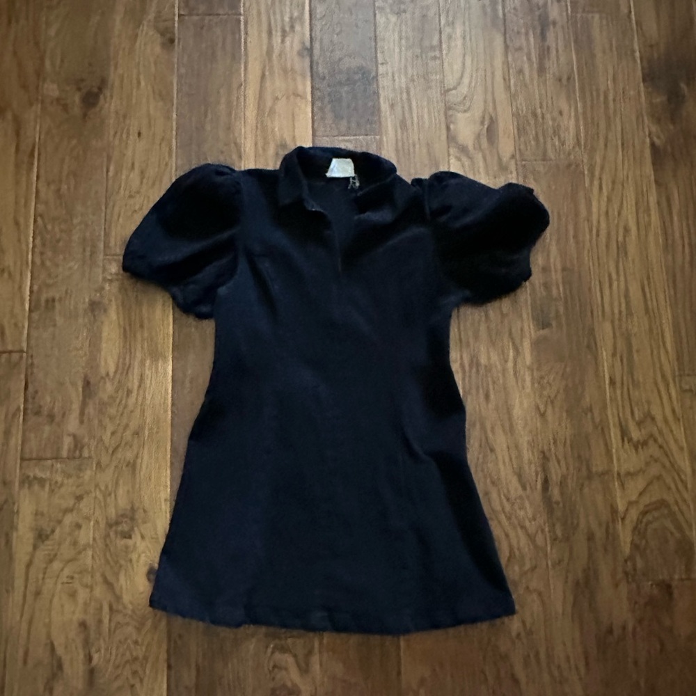 HYACINTH HOUSE
Black Front Zip Denim Mini Dress